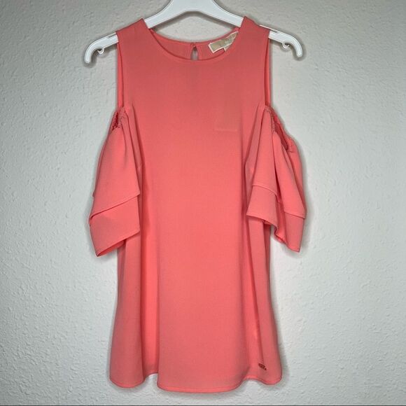 MICHAEL Michael Kors Cold-Shoulder Short Sleeve Blouse Top Size S - Picture 2 of 8